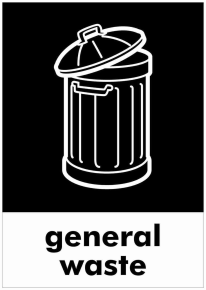 Bin Label, General Waste, A4