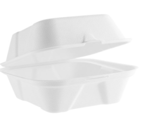 Burger Box, Compostable, Bagasse, 5" x 5"
