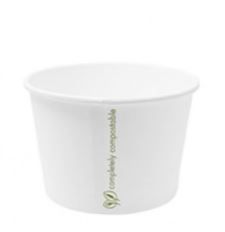 Container, Ice Cream/Soup, White, Compostable, 16oz