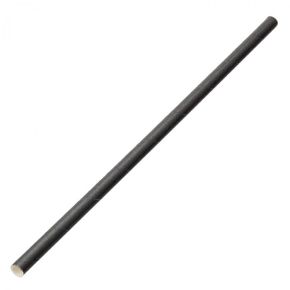 Straw, Black, Paper, 8"