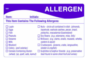 Allergen Labels