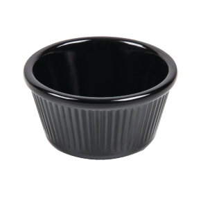 Ramekin, Melamine, Fluted, Black, 89mm