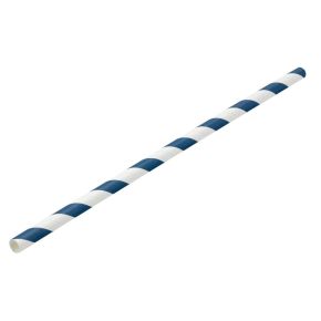 Straw, Navy & White, Paper, 8"