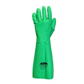 Gloves, Gauntlet, Nitrile, Green, 40cm (Pair)
