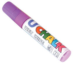 Chalk Pens, Large, Wet Wipe, White (Pack of 8)