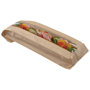 Baguette Bag, Film Fronted, Kraft, 350 x 100 x 50mm