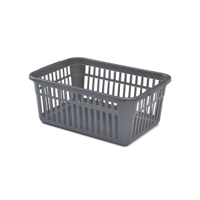 Laundry Basket, Plastic, Silver, 24L