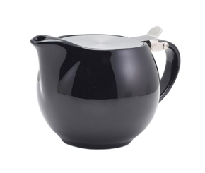 Teapot, Genware, Black, 17.6oz, with Infuser (Pack of 6)