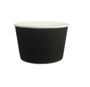 Soup Container, 16oz, Black Ripple
