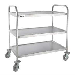 Clearing Trolley, Stainless Steel, 3 Tier, Large