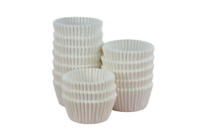 Cupcake Case, White Crimped