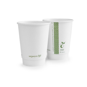Hot Cup, 12oz, Double Wall, Compostable, White