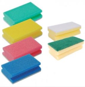 Sponge Scourer, Non Abrasive, Red & White