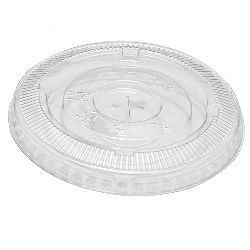 Flat Lid, 9oz, PET, With Straw Hole