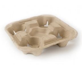 Carry Tray, Pulp, 4 Cup