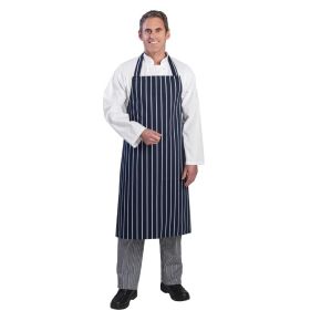 Apron, Bib, Butchers Stripe Blue