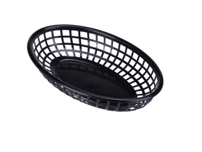 Fast Food Basket, Oval, 23.5 x 15.4cm, Black