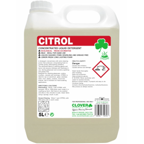 Clover 401 Citrol Lemon Washing Up,Liquid 5 L