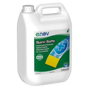 Enov K010 Sani-Safe, Sanitiser, Degreaser & Cleaner, Concentrated, 5L