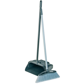 JanSan Plastic Lobby Dustpan & Brush Black,Black (Set)