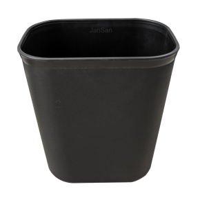 JanSan Rectangular Waste Paper Basket,12 Litre Black