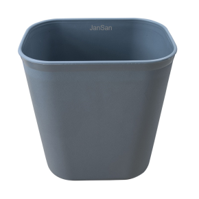 JanSan Rectangular Waste Paper Basket,12 Litre Grey