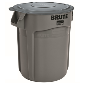 Rubbermaid Brute 75 litre Round Bin,& Lid Grey (Set)