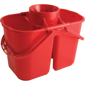 JanSan Double Mop Bucket & Wringer,14 Litre Red