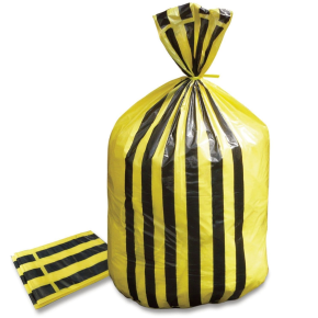 JanSan 80L Tiger Stripe CHSA 15Kg Refuse,Sack Yellow