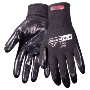 JanSan Nitrile Gloves, Super Grip, Large, Black