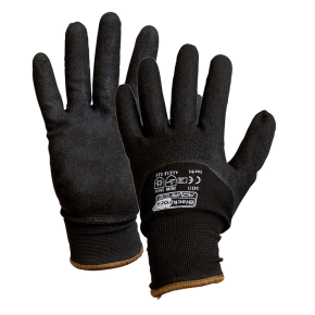 JanSan Nitrile Grip Gloves, Thermotite, Medium, Black