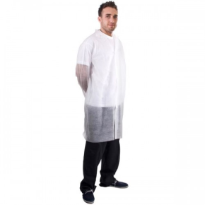 JanSan Visitors Non-Woven Coat With,Velcro White X-Large