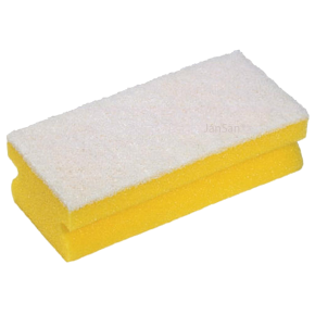 Sponge Scourer, Non Abrasive, Yellow & White