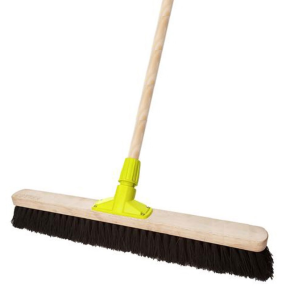 JanSan Premium Wooden Broom Head Soft,Coco & Handle 24" (Kit)