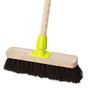 JanSan Premium Wooden Broom Head Stiff,Bassine & Handle 11" (Kit)