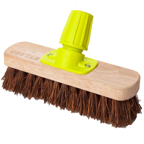 JanSan Premium Wooden Deck Scrub Head,Stiff Bassine 8"
