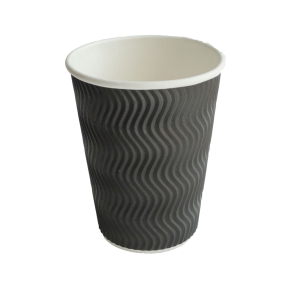 Leafware Black Ripple Double Wall Hot Cups,4oz 120ml