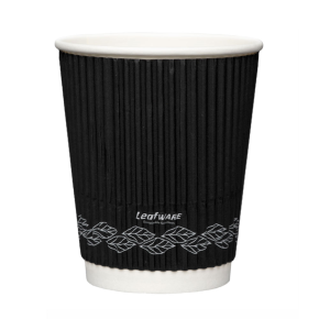 Leafware Black Ripple Double Wall Hot Cups,12oz 355ml