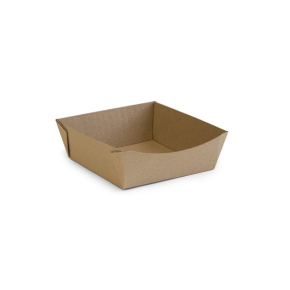 Food Tray, Kraft Microflute, 6 x 6"