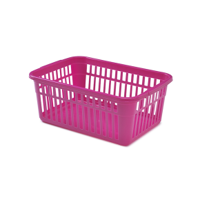 Laundry Basket, Plastic, Red, 24L