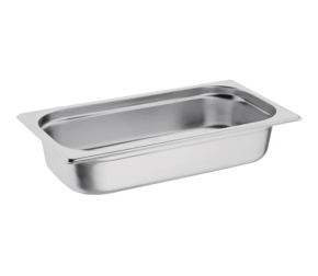 Gastronorm Pans, Stainless Steel 1/3 65mm Non Perforated