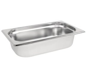 Gastronorm Pans, Stainless Steel 1/4 65mm Non Perforated