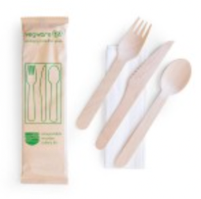 Disposable Cutlery Kit, Wood