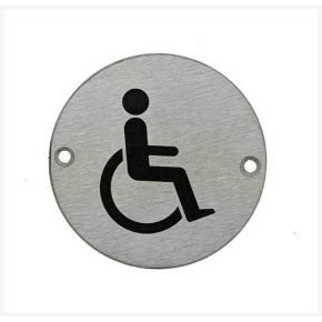 Sign, Toilet, Stainless Steel, Accessible