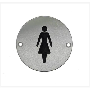 Sign, Toilet, Stainless Steel, Ladies